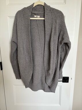 UGG Women's Gray Plush Open Cardigan